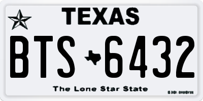TX license plate BTS6432