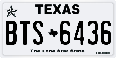 TX license plate BTS6436