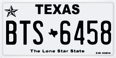 TX license plate BTS6458
