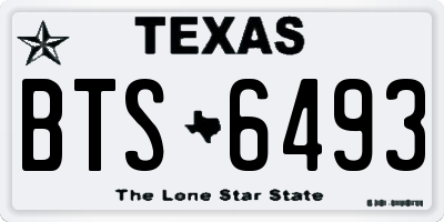 TX license plate BTS6493