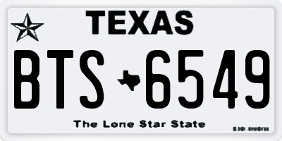 TX license plate BTS6549