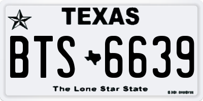 TX license plate BTS6639