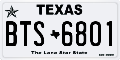 TX license plate BTS6801