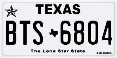 TX license plate BTS6804