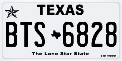 TX license plate BTS6828