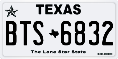 TX license plate BTS6832