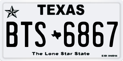 TX license plate BTS6867