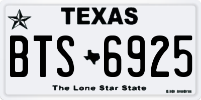 TX license plate BTS6925