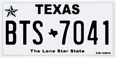 TX license plate BTS7041