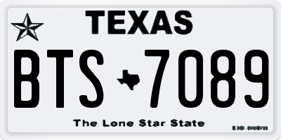 TX license plate BTS7089