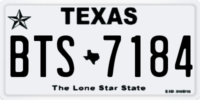 TX license plate BTS7184