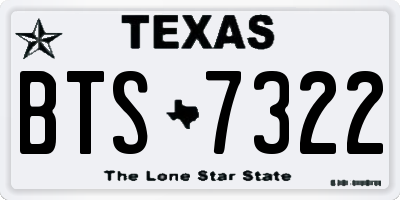 TX license plate BTS7322