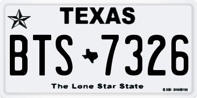 TX license plate BTS7326