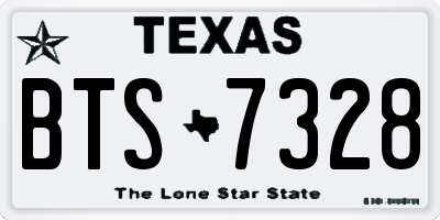 TX license plate BTS7328