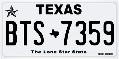TX license plate BTS7359