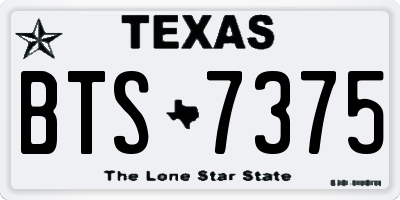 TX license plate BTS7375
