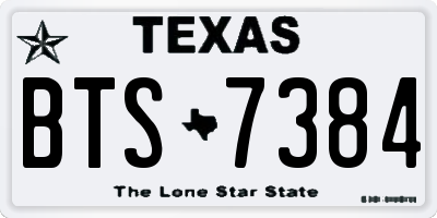 TX license plate BTS7384
