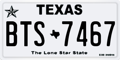 TX license plate BTS7467