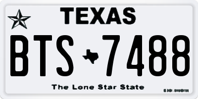 TX license plate BTS7488