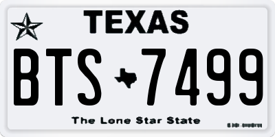 TX license plate BTS7499