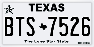 TX license plate BTS7526