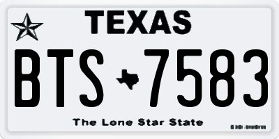 TX license plate BTS7583