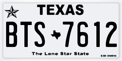 TX license plate BTS7612