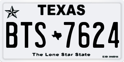 TX license plate BTS7624