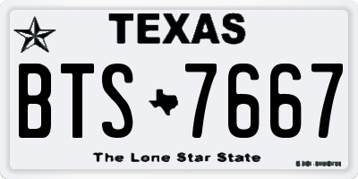 TX license plate BTS7667