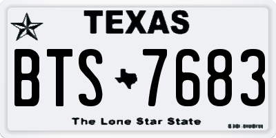 TX license plate BTS7683
