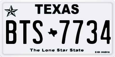TX license plate BTS7734