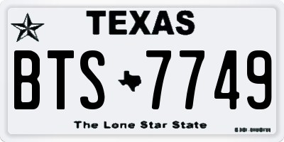 TX license plate BTS7749