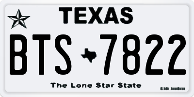 TX license plate BTS7822