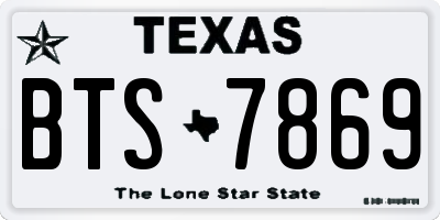 TX license plate BTS7869