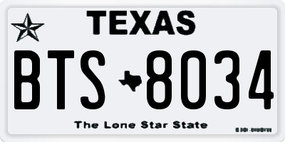 TX license plate BTS8034