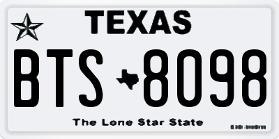TX license plate BTS8098