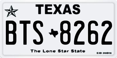 TX license plate BTS8262