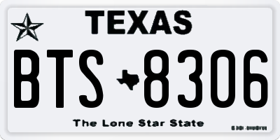 TX license plate BTS8306