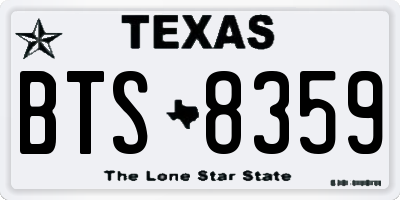 TX license plate BTS8359