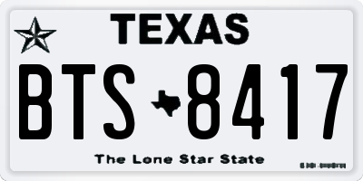 TX license plate BTS8417