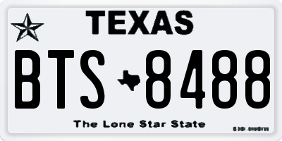 TX license plate BTS8488