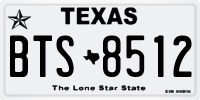 TX license plate BTS8512