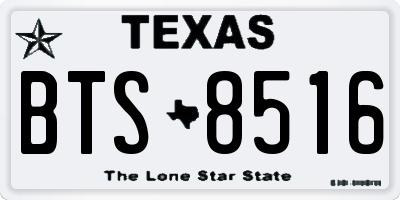 TX license plate BTS8516