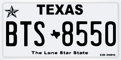 TX license plate BTS8550