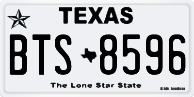 TX license plate BTS8596