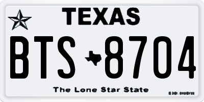 TX license plate BTS8704