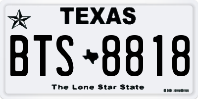 TX license plate BTS8818