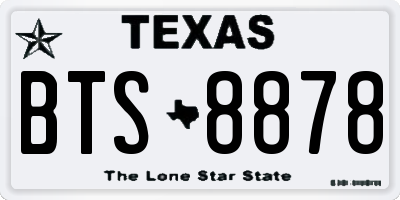 TX license plate BTS8878