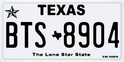 TX license plate BTS8904