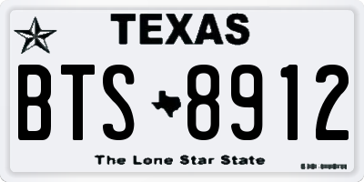 TX license plate BTS8912